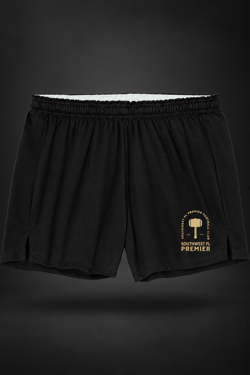 Southwest FL | Women's Squad Short – Black, front view