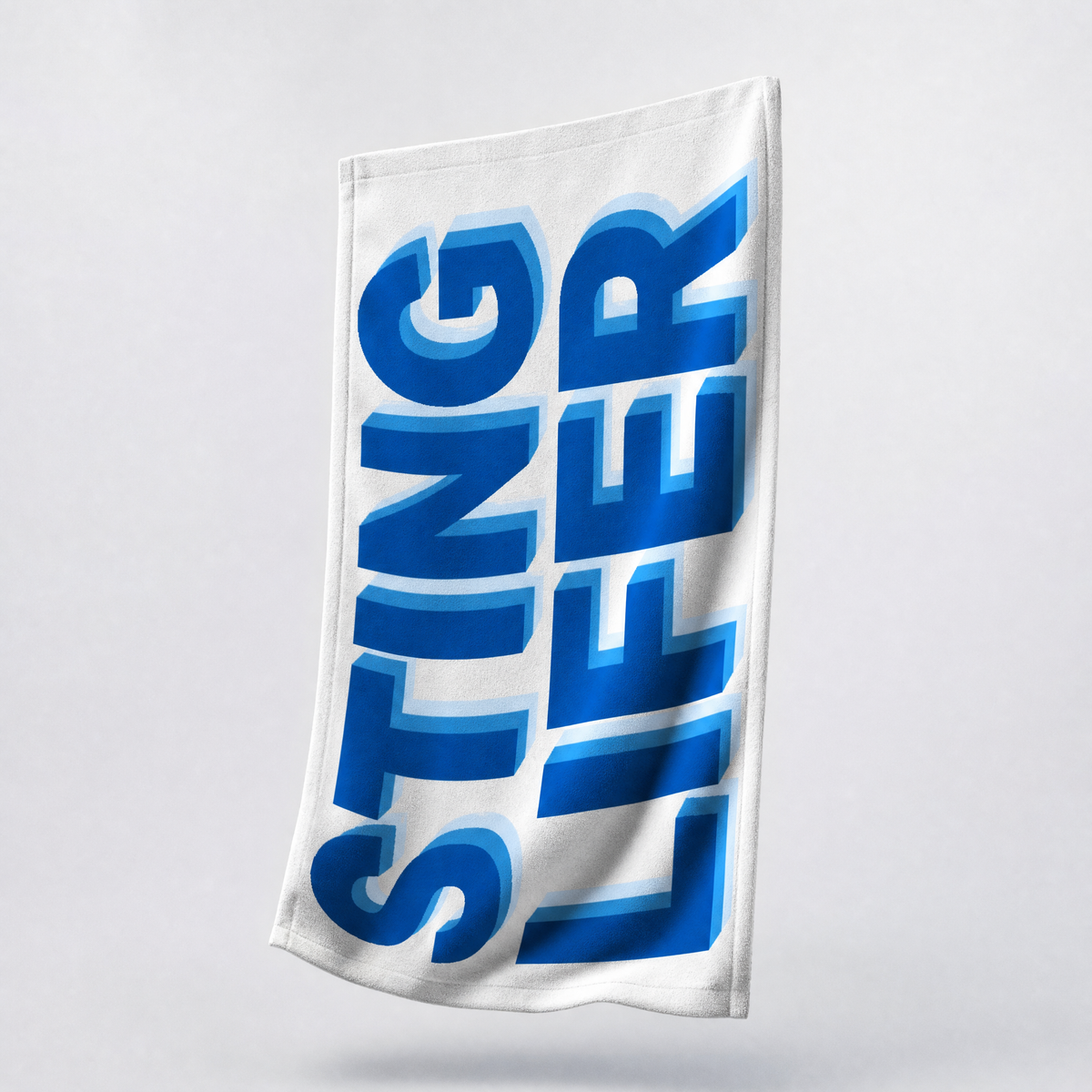 Sting Lifer Ombre Beach Towel – White, front view