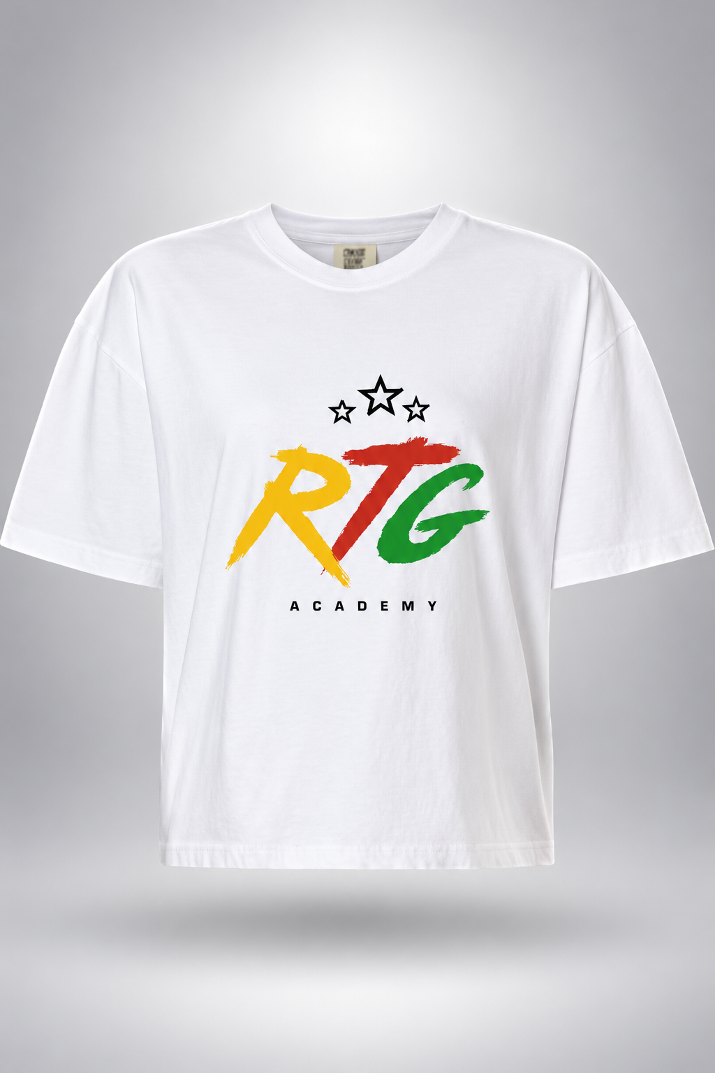 RTG Core | Women's Cropped CC Tee – White, front view