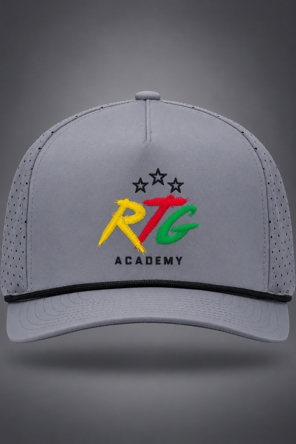 RTG Core | Performance Snapback Cap – Black, front view