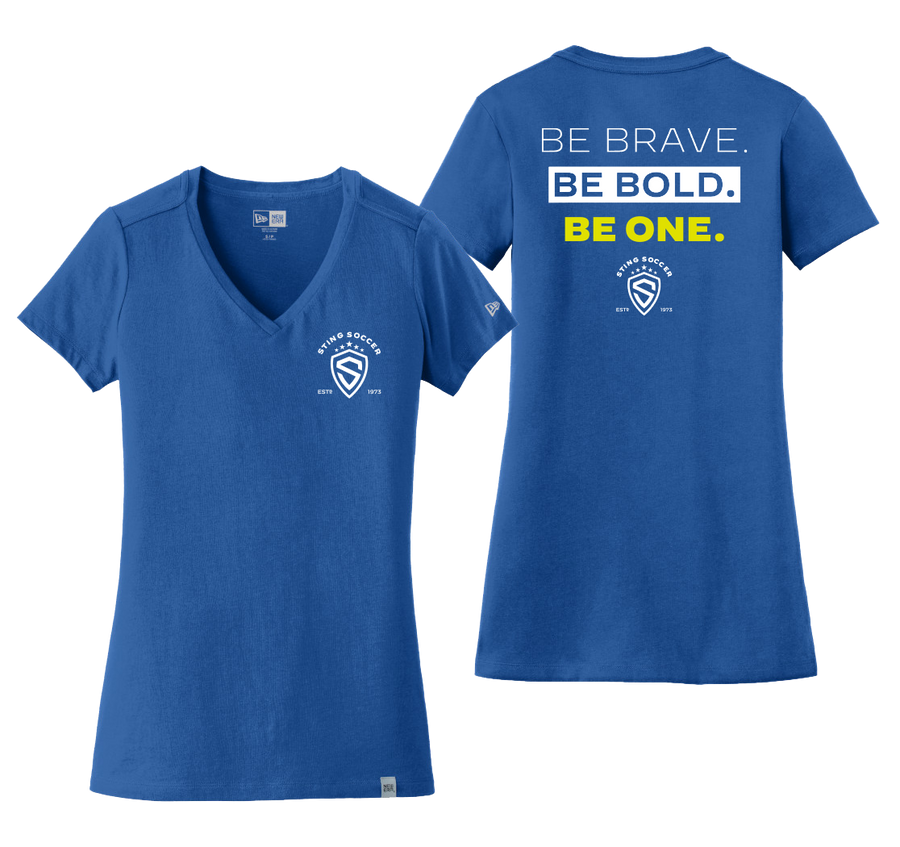 Sting 22 Brave.Bold.One. New Era Ladies V-Neck Tee